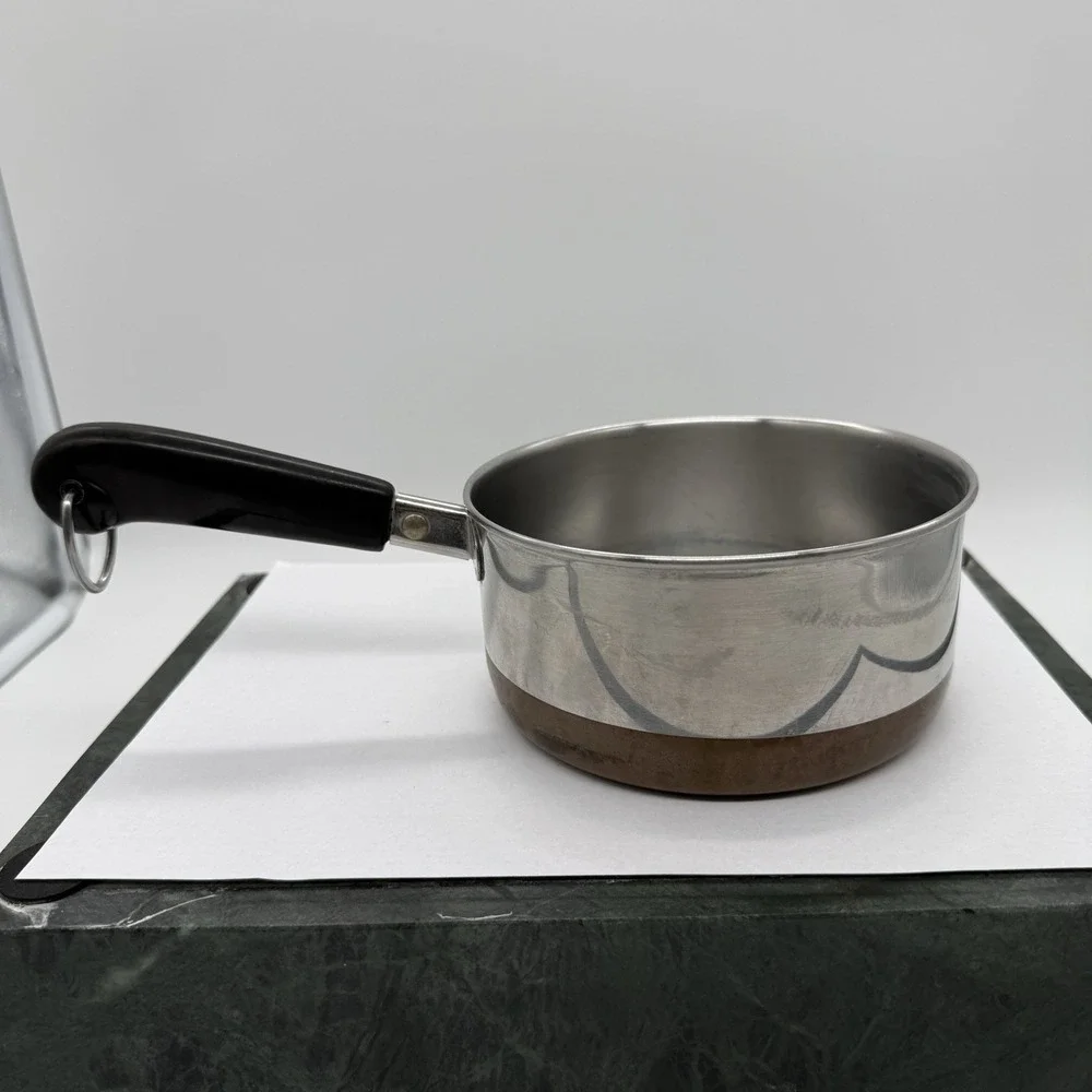 Vtg 1801 Revere Ware 1 Qt Quart Sauce Pan Copper Bottom‎ Clinton ILL USA